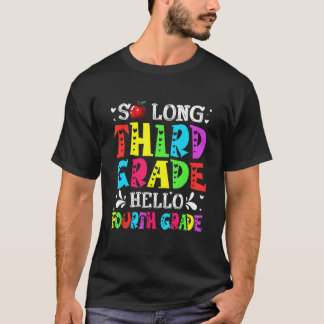 かわいい三年生の最終日こんにちは4年生バック Tシャツ