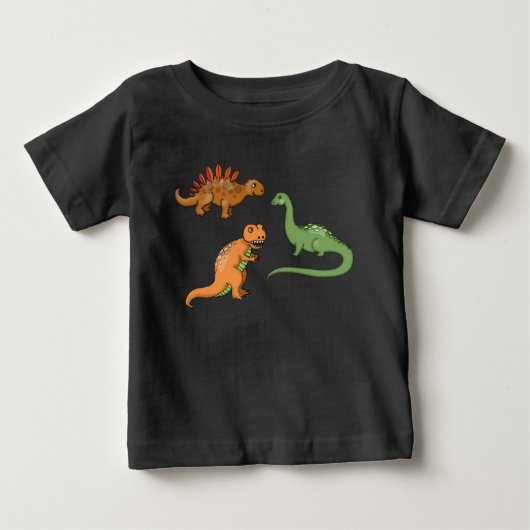 かわいい三恐竜 ベビーTシャツ (正面)