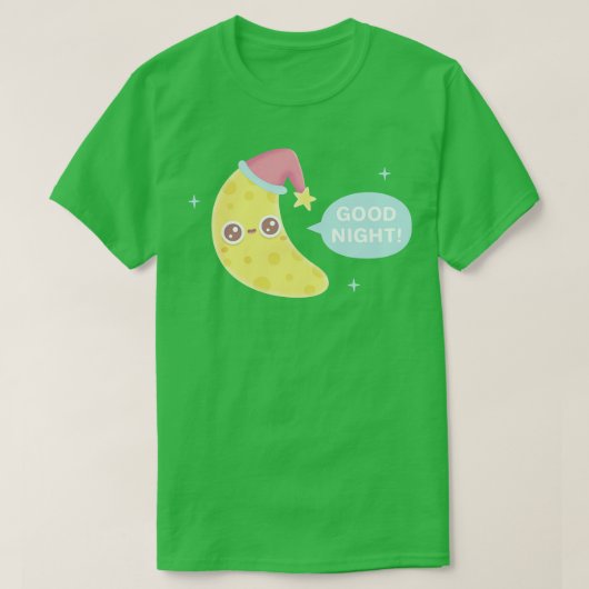 かわいい三日月が良い夜を告げる Tシャツ (デザイン正面)