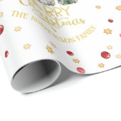 かわいい三格言メリークリスマスファミリー ラッピングペーパー (ロールコーナー)