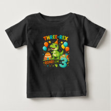かわいい三歳恐竜のTシャツ