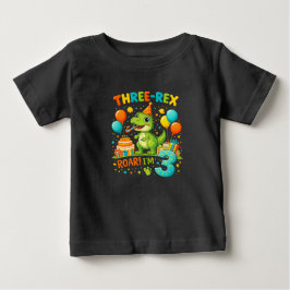 かわいい三歳恐竜のTシャツ ベビーTシャツ
