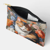 かわいい三毛猫と花 アクセサリーポーチ (見開き)