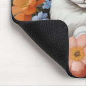 かわいい三毛猫と花 マウスパッド (コーナー)