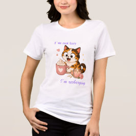 かわいい三毛猫のコーヒー - 怠け者じゃないよ トライブレンドＴシャツ
