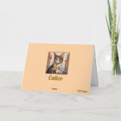 かわいい三毛猫のステンドグラス カード (裏面)