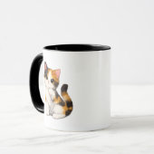 かわいい三毛猫の子猫マグカップ マグカップ (正面左)