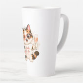 かわいい三毛猫の花嫁さん カフェラテマグ (右アングル)