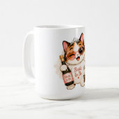 かわいい三毛猫の花嫁さん コーヒーマグカップ (正面左)
