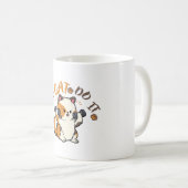 かわいい三毛猫の「やればできる」面白いモチベーション コーヒーマグカップ (正面右)