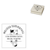 かわいい三毛猫アーチの住所ラベル ラバースタンプ (押印)