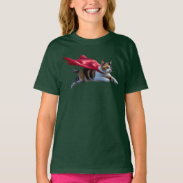 かわいい三毛猫スーパーヒーロー キッズTシャツ Tシャツ