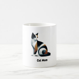 かわいい三毛猫ママ 陶器コーヒーマグ コーヒーマグカップ