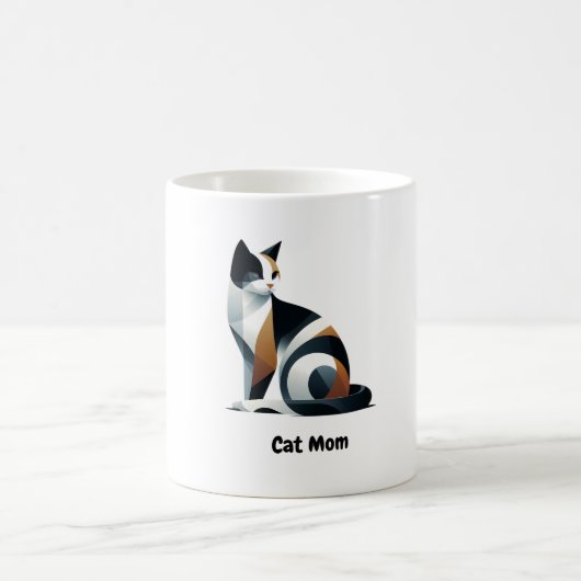 かわいい三毛猫ママ 陶器コーヒーマグ コーヒーマグカップ (中央)