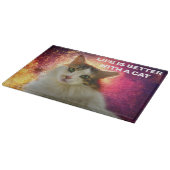 かわいい三毛猫 カッティングボード (角)