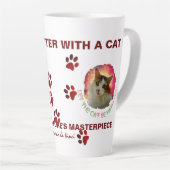 かわいい三毛猫 カフェラテマグ (右アングル)