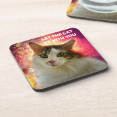かわいい三毛猫 コースター (左側)