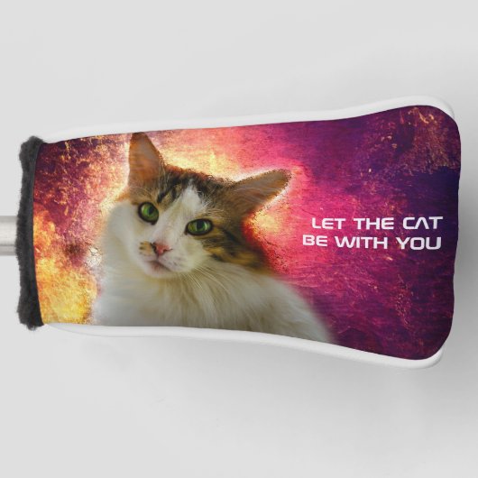 かわいい三毛猫 ゴルフヘッドカバー (正面)