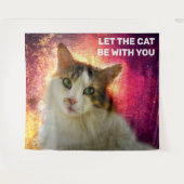 かわいい三毛猫 タペストリー (正面(横))