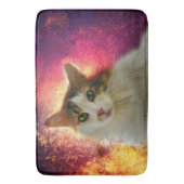 かわいい三毛猫 バスマット (正面縦)