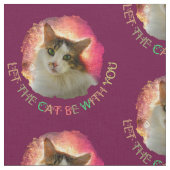 かわいい三毛猫 ファブリック (クローズアップ)