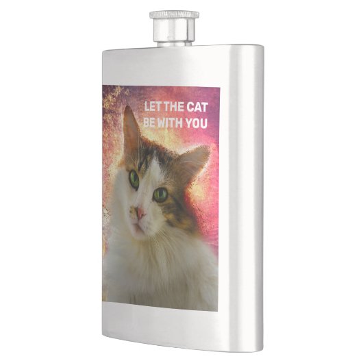 かわいい三毛猫 フラスク (左)