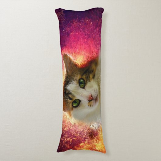 かわいい三毛猫 ボディピロー (正面縦)