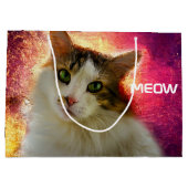 かわいい三毛猫 ラージペーパーバッグ (裏面)