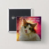 かわいい三毛猫 缶バッジ (正面&裏面)