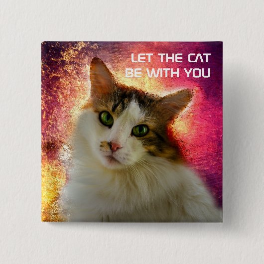 かわいい三毛猫 缶バッジ (正面)