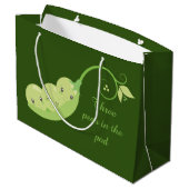 かわいい三羽のさやに三つ子の文字を加える ラージペーパーバッグ (裏面アングル)