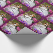 かわいい三色のビーグル犬の子犬のミルクのチュンギフト ラッピングペーパー (角)