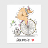 かわいい三輪車クマ シール (シート)