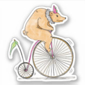 かわいい三輪車クマ シール (正面)