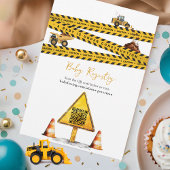 かわいい下建築ダンプトラック男の赤ちゃんシャワー 招待状