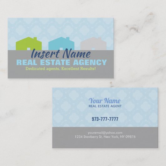 かわいい不動産業の名刺 名刺 (正面/裏面)