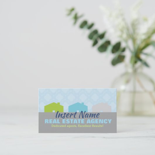 かわいい不動産業の名刺 名刺 (スタンド正面)