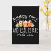 かわいい不動産 秋のポンプキンスパイスと不動産 カード (黄色い花)