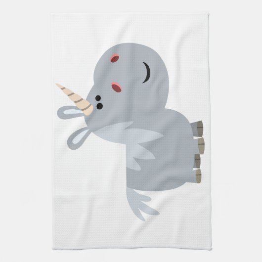 かわいい不可解な漫画ユニコーンのキッチンタオル キッチンタオル (縦)