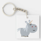 かわいい不可解な漫画ユニコーンアクリルキーチェーン キーホルダー (正面)