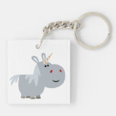 かわいい不可解な漫画ユニコーンアクリルキーチェーン キーホルダー (裏面)