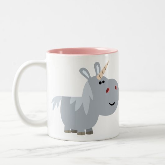 かわいい不可解な漫画ユニコーンマグ ツートーンマグカップ (左)