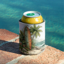 かわいい不思議な夏のビーチの風景 缶クーラー