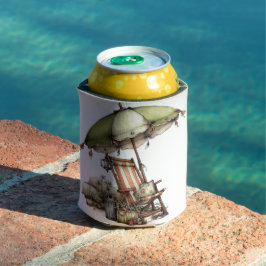 かわいい不思議な夏のビーチの風景 缶クーラー