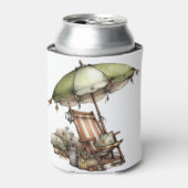 かわいい不思議な夏のビーチの風景 缶クーラー (缶正面)