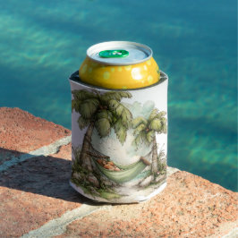 かわいい不思議な夏のビーチの風景 缶クーラー