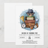 かわいい不思議な探偵の誕生日 招待状 (正面/裏面)