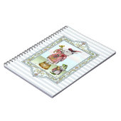 かわいい不思議の国のアリス 白ウサギ イースター アート ノートブック (左側)