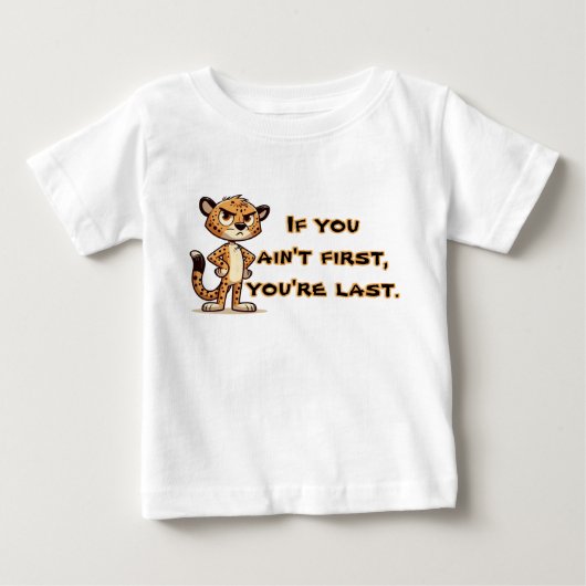 かわいい不機嫌なチーター ベビーTシャツ (正面)