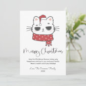 かわいい不機嫌な猫のペットラバーズクリスマス フラットカード シーズンカード (スタンド正面)